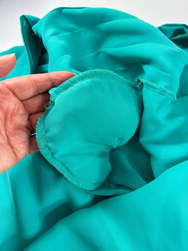 Vintage Laura Mae Womens Size 14 Blouse Button Front Pleated Green Shirt Top - Picture 6 of 7