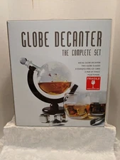 Globe World Whiskey Decanter The Wine Savant W/2 Globe Glasses & Whiskey Stones