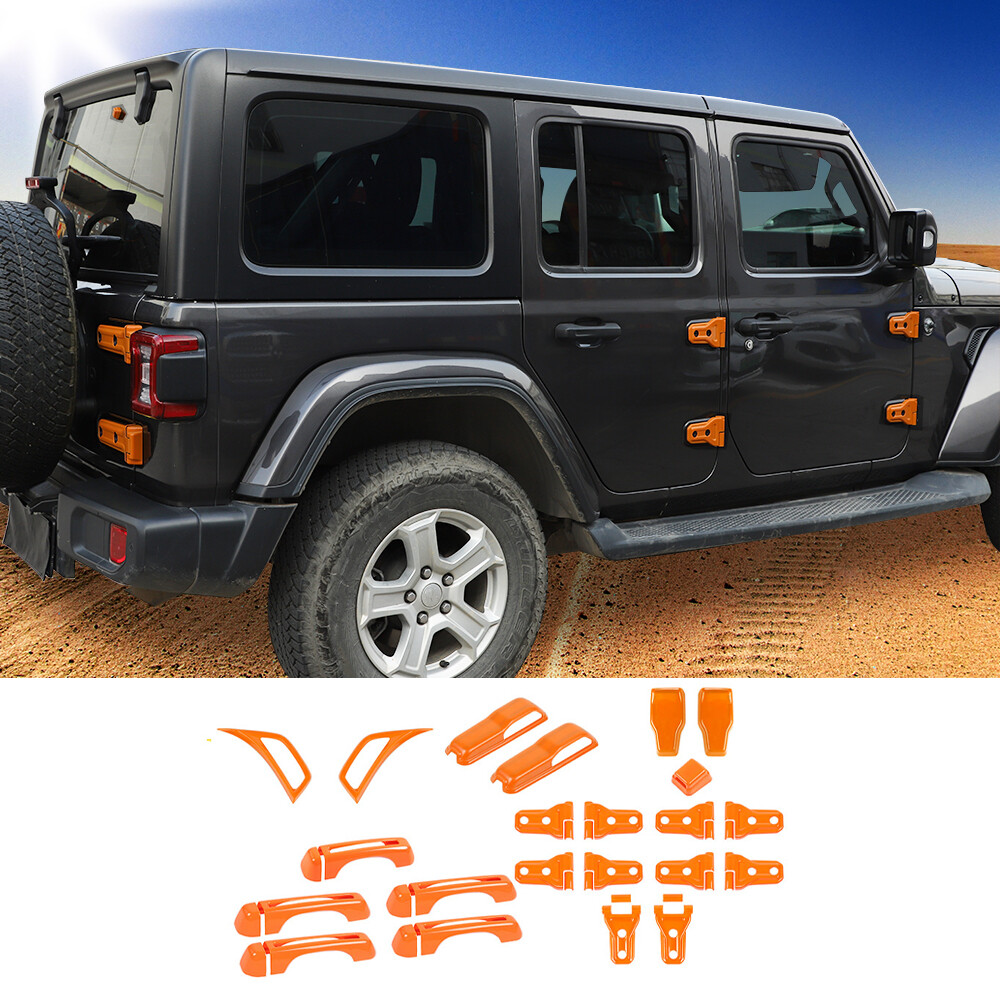 Orange 37x Full Exterior Parts Decor Cover Trims Kit For Jeep