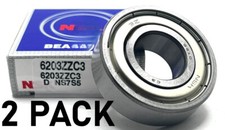 New 6203 ZZ C3 NSK 2 PACK DEEP GROOVE BALL BEARING SHIELDED 17x40x12mm