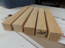 (5) 1.5 " x 1 .5 " x 11.75" Solid Basswood Carving Turning Wood Blocks