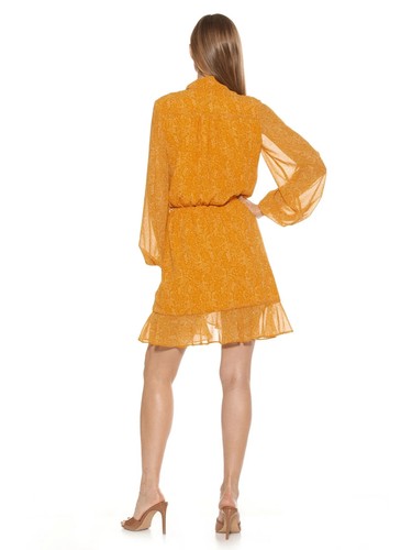 Alexia Admor Women's Ruffle Dress Size 8 V-Neck Long Sleeves Lined Pullover - Picture 9 of 14