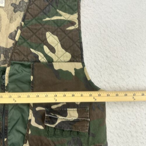 Vintage Sports Afield Hunting Vest Mens XL Camo Full Zip Outdoors Camouflage - Picture 8 of 14