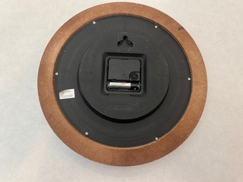 12" Round Wall Clock - Dark Brown Wood Frame - Sterling & Noble - Picture 6 of 8