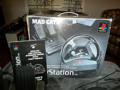 PLAYSTATION 1 PS1 Racing Steering Wheel & Drive Pedals SLUH