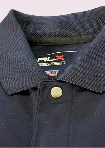 RLX RALPH LAUREN Polo Mens Large Ansley Golf Club Logo Atlanta Navy Blue - Picture 9 of 9