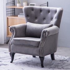 Fireplace Armchair Chesterfield Luxury Tufted Button Wing Back Chair Tiger Sofa