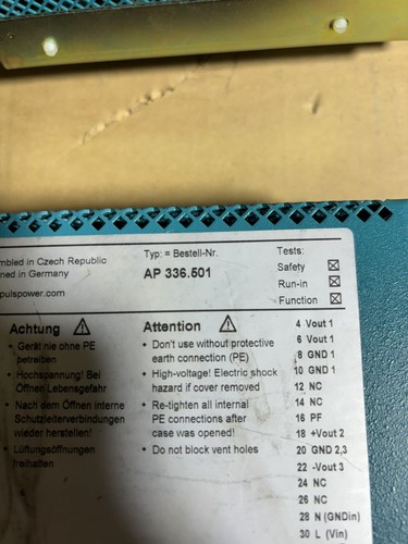 PULS AP 336.501 ZP510 Power Supply USED - Picture 3 of 3