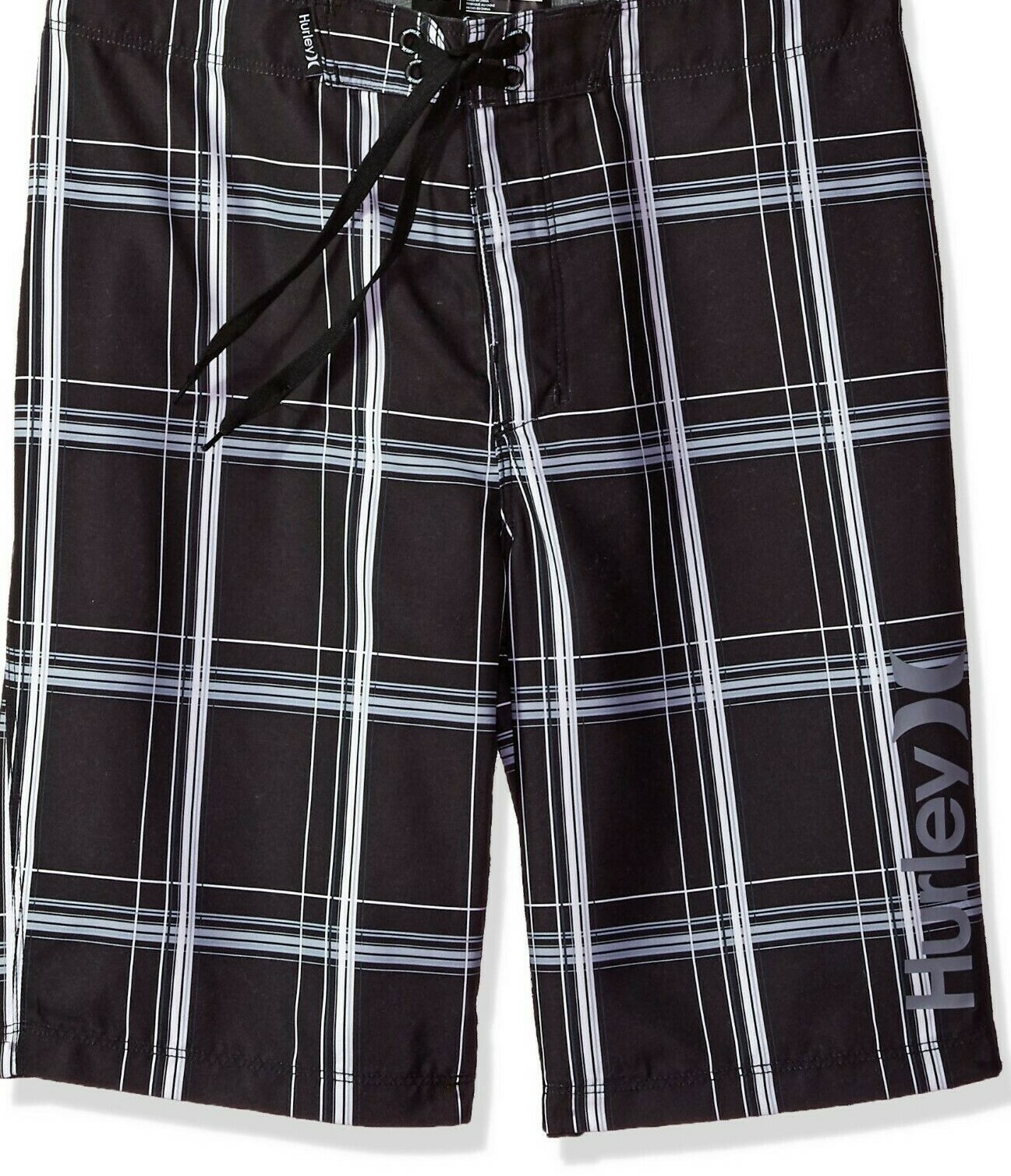 Black Plaid Hurley Boys Little Classic Board Shorts 4