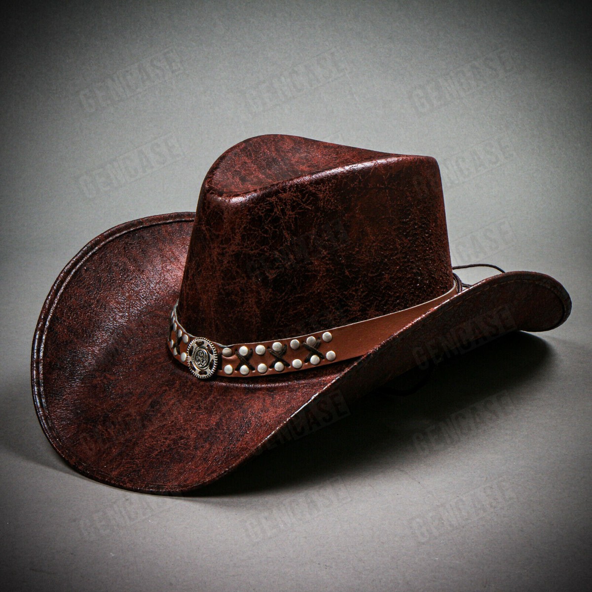 MEN'S BROWN WESTERN COWBOY HAT THE OLD BERISTAIN LUXURY STYLE