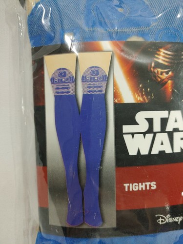 New Disney Star Wars R2D2 R2-D2 Silhouette Tights Blue Size Small Medium - Picture 2 of 3