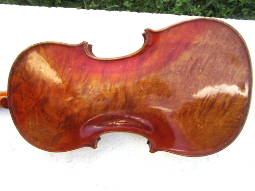 VINTAGE DEUTSCHE STRAD KOPIE VIOLINE. FULL SIZE, FIGURED ONE PIECE BACK, CASE - Bild 13 von 14