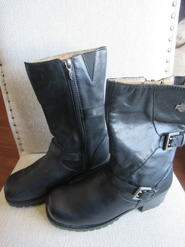 Harley-Davidson Damen Ladies Schwarz Biker Boots Reißverschluss Größe US 7,5 EU 38,5 UK 5,5 - Bild 4 von 12