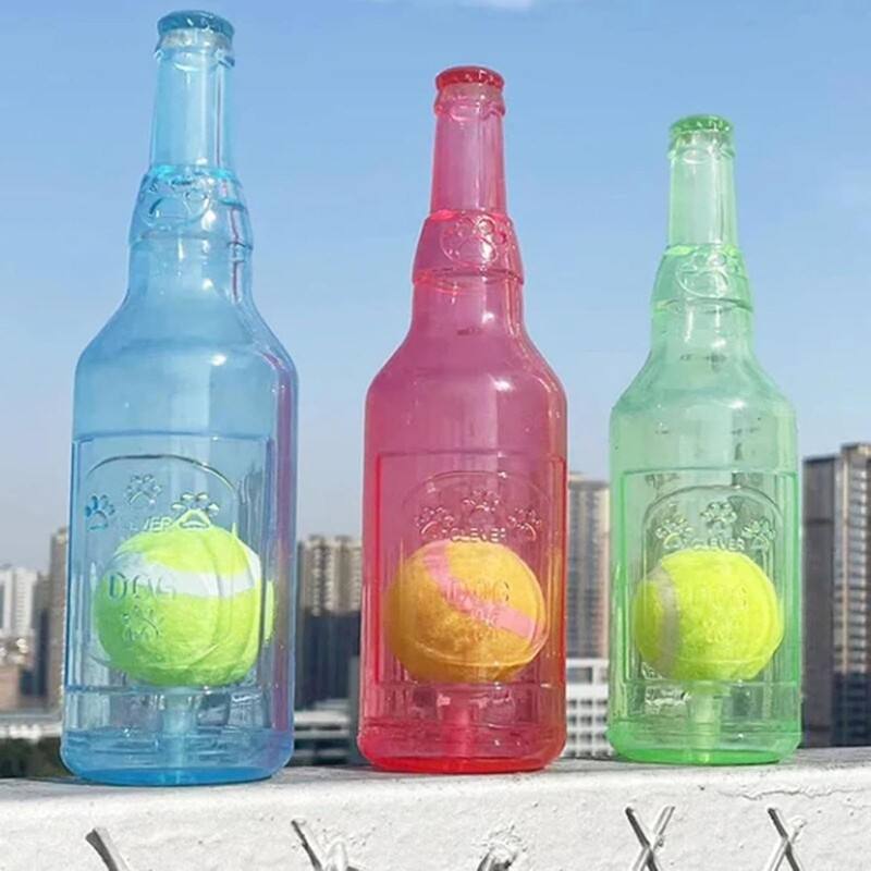Dog Toy Water Bottle Cruncher Chew Bottle Toys for Dogs Plastic