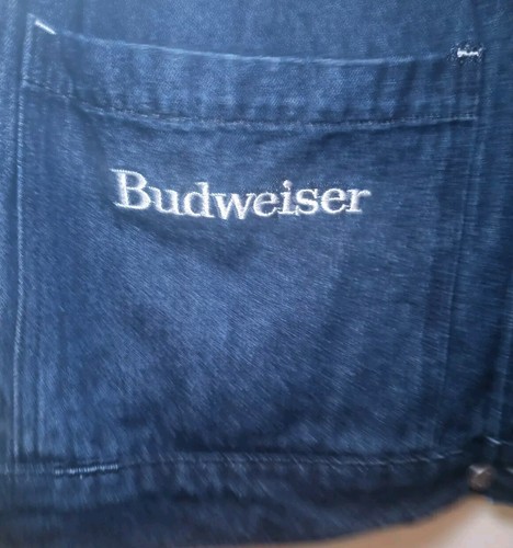 OLIVER LOGAN BUDWEISER Engineer Coat Trucker Jean Jacket Blue Denim Men's Medium - Picture 3 of 8