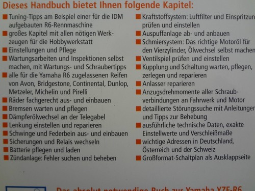 Reparaturanleitung ,Werkstattbuch ,YAMAHA YZF R6, RJ05, RJ09, ab '03, Band 5269 - Bild 10 von 10