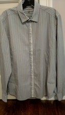 Pre-owned TED BAKER Multicolor Striped Fitted Button Down Shirt SZ 4