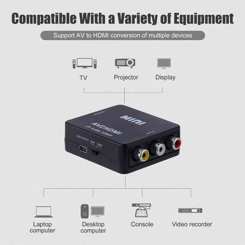 RCA AV to HDMI Converter Adapter For Gamecube Nintendo Sega Genes NES SNES N64 - Picture 3 of 13