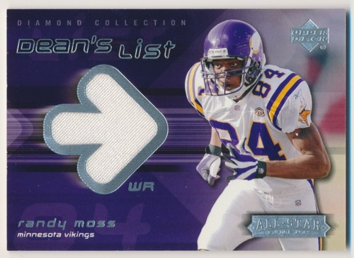RANDY MOSS 2004 Upper Deck DEAN'S LIST DIAMOND COLLECTION JERSEY RELIC VIKINGS - Picture 1 of 2