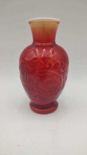 Vintage Avon Spring Bouquet Fragrance Vase Oriental Red 1981 Beautiful Color - Bild 1 von 9