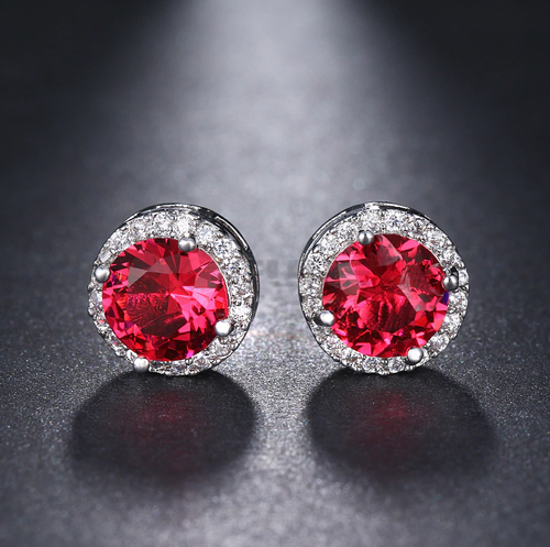 Round Cubic Zirconia 925 Sterling Silver Women Ear Cartilage Stud Earrings Gift - Picture 47 of 62