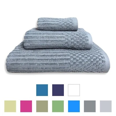 CAPRICCI HOME Set Asciugamani 3 Pezzi (Viso + Ospite + Telo) in Spugna 600gr 100% Puro Cotone