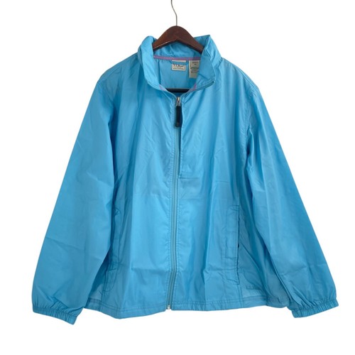 L.L. Bean Blue Packable Hood Nylon Windbreaker Damen Übergröße 2X Outdoor