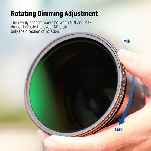 NEEWER 58mm Variable 1.5-10 Limited Stops ND Filter ND3-ND1000,Aluminum Frame - Picture 3 of 8