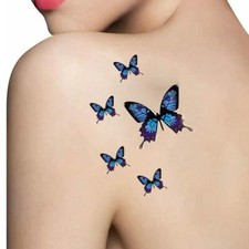 Butterflies 3D Multicoloured Temporary Tattoo Fake Women Sticker
