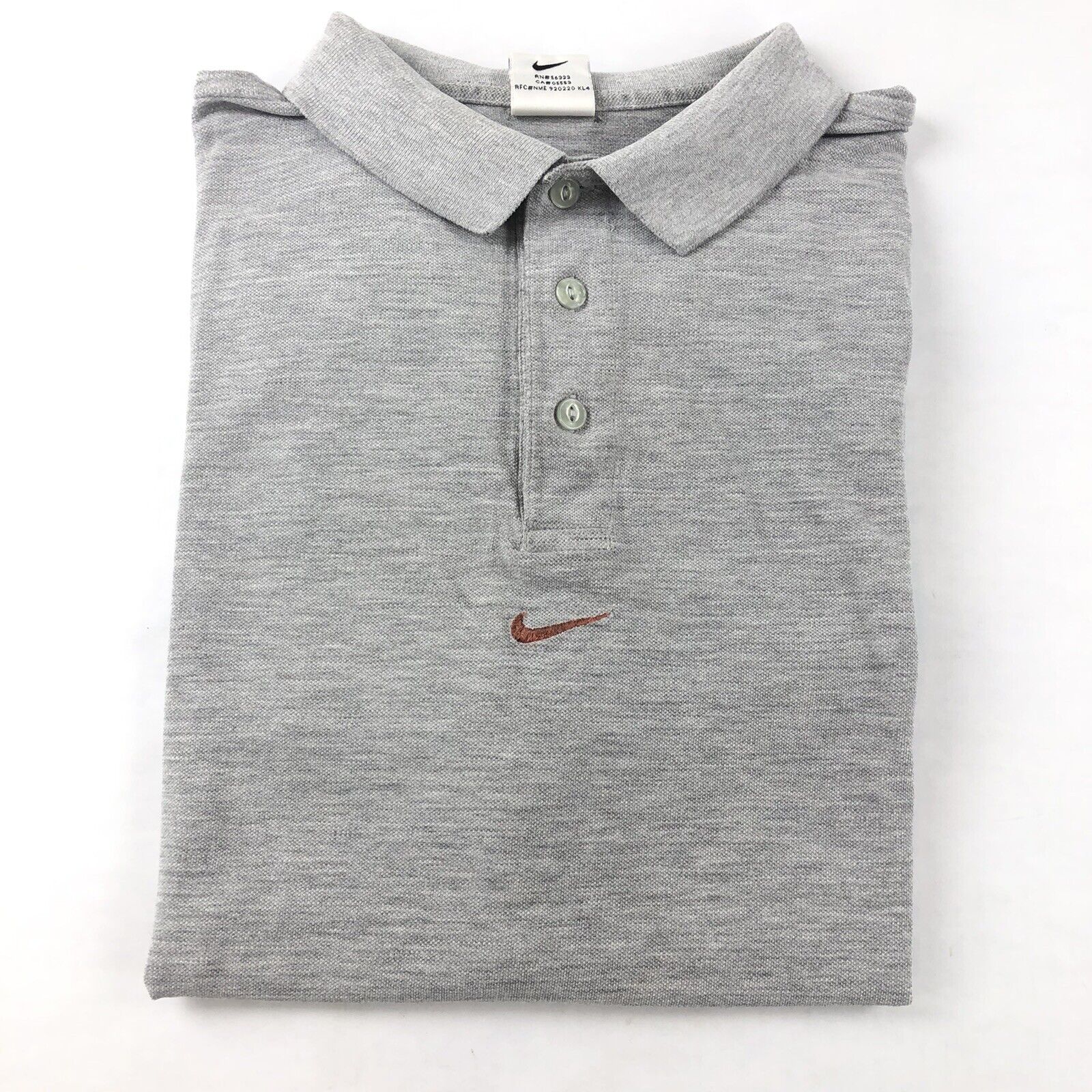 Vintage 90s Nike Polo Shirt Medium Gray Orange Center Swoosh Embroidered | eBay