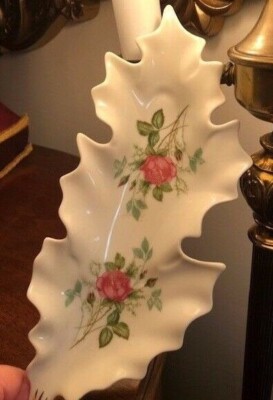  Antique  Bavaria Germany Old Nuremberg  Leaf Shaped Celery/ / Candy Dish 