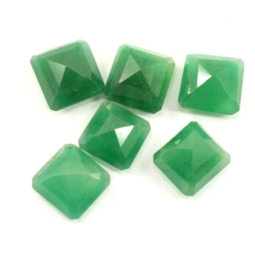 52.90 Ct Square Cut Certified Colombian Green Natural Emerald Gems Lot 6 pieces - Picture 2 of 3