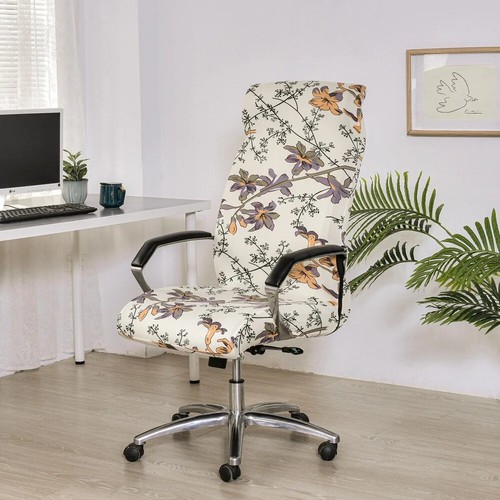 Elastischer Blumendruck Anti-Schmutz Rotat Stretch Gaming Schreibtisch Sitz Stuhl Schonbezüge - Bild 41 von 48