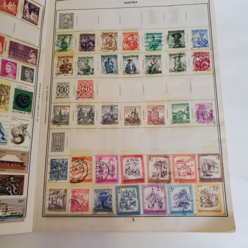 1972 Harris Pioneer World-Wide Postage Stamp Album w/ Stamps US & Foreign - Picture 2 of 14