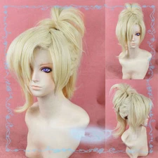Game Role Cosplay Light Yellow Ponytail Halloween Cosplay Party wig