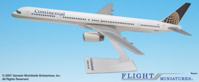 Flight Mini Continental Airlines Boeing 757-300 1/200 Scale Model w Stand N7585