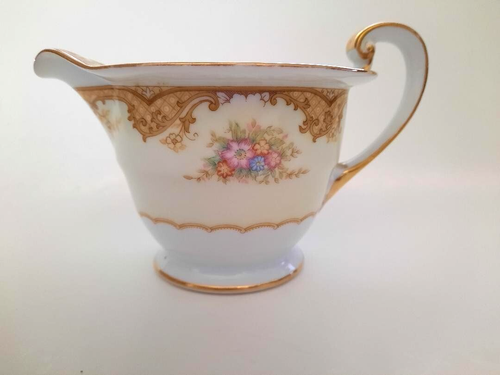 Noritake China "Aurora" Creamer made in Japan/Flowers w/Gold Accents 1930s - Picture 5 of 13