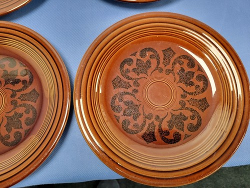 Vintage Homer Laughlin Sheffield Amberstone Brown 10” Dinner Plates Fiesta (6) - Picture 8 of 12