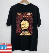 Rare VTG Sepultura Roots Short Sleeve Cotton Black All Size Shirt 7D162