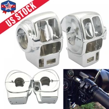 Handlebar Switch Housing Covers For Harley FLHTCU FLHTK FLTR FLTRU 96-13 Chrome