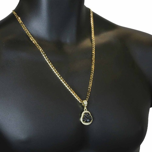 14K Gold Plated All Color's Buddha Iced Cubic Zirconia 5mm 24" Cuban Chain - Picture 12 of 38