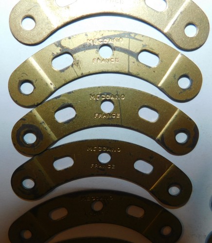 30 x BANDE INCURVEE DOREE 6cm ray 3cm réf 90a .MECCANO ANNEES 40/50 BOITE 0 à 10 - Bild 3 von 11