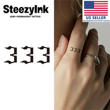 SteezyInk temporary tattoo 333 last upto 2 weeks 1 x 1 inch