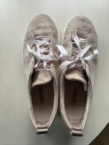 Paul Green Schuhe Sneaker Leder Schnürschuh beige rosé nude floral 39 40 6,5 - Bild 2 von 8