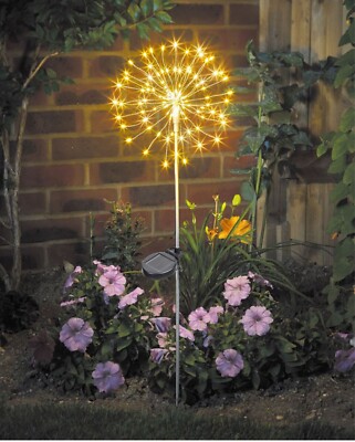 LED Solar Pusteblume Garten Wegebeleuchtung 144 LED warmweiß Solar Feuerwerk