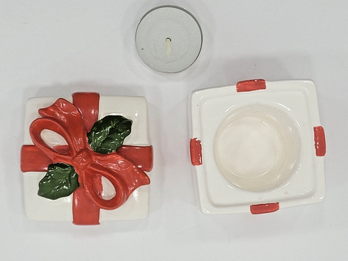 VINTAGE RARE Marshall Field & Co Christmas Present Tea Light Candle BOX BB13-574 - Picture 5 of 13