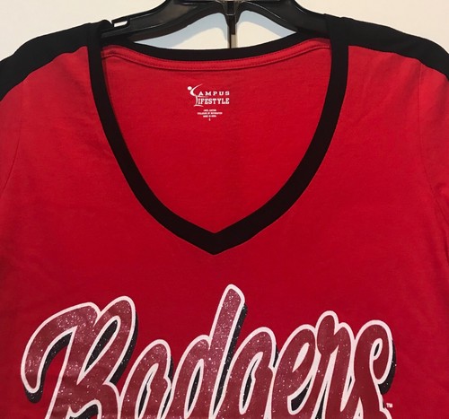 Neu Wisconsin Badgers Damen T-Shirt College Ladies Tee Shirt Farbe Rot - Bild 5 von 5