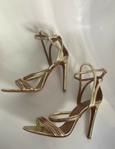 alaia gold sandals