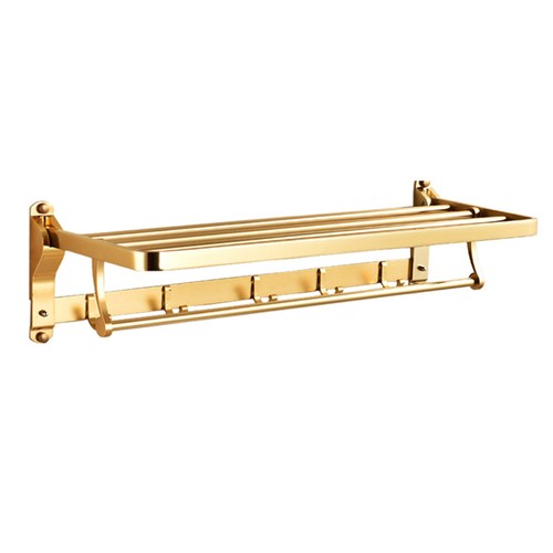 Wall Mounted Towel Rail Adjustable Brass Hang Bar Bathroom Kitchen Storage Rack  - Picture 3 of 8