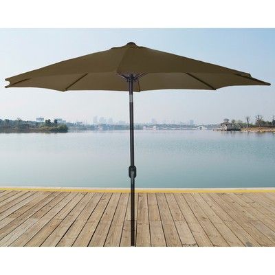 Jordan 9ft Black Steel Crank Tilt Patio Outdoor Backyard Deck Umbrella Canopy Home Garden Garden Patio Umbrellas Ayianapatriathlon Com